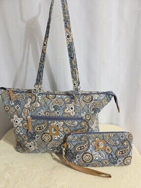 Stone Mountain - Tiffany Rose Quilted Medium Tote With Wristlet